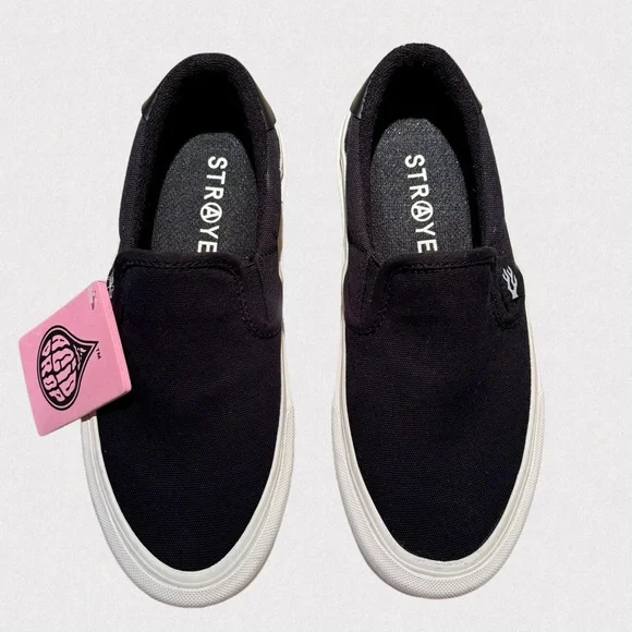 Straye Slip-On Skate Shoes Black Acid Drop Insoles Size 7 NWOT - Picture 4 of 6